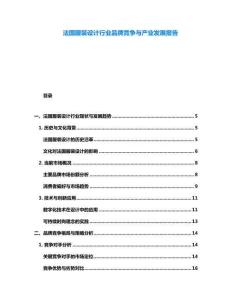 法國(guó)服裝設(shè)計(jì)行業(yè)品牌競(jìng)爭(zhēng)與產(chǎn)業(yè)發(fā)展報(bào)告