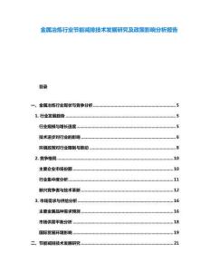金屬冶煉行業(yè)節(jié)能減排技術發(fā)展研究及政策影響分析報告
