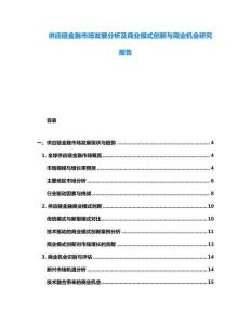供應(yīng)鏈金融市場(chǎng)發(fā)展分析及商業(yè)模式創(chuàng)新與商業(yè)機(jī)會(huì)研究報(bào)告