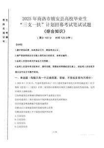 2025年商洛市鎮安縣高校畢業生三支一扶考試真題《綜合知識》