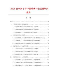 2026及未来5年中国软线行业发展研究报告