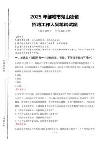 2025年鄒城市鳧山街道招聘考試真題