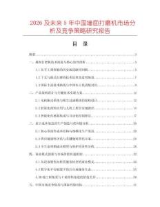 2026及未来5年中国墙面打磨机市场分析及竞争策略研究报告