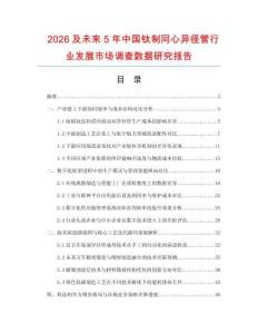 2026及未來5年中國鈦制同心異徑管行業發展市場調查數據研究報告