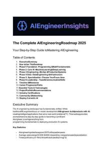 2025年完整人工智能工程路線圖 The Complete AI Engineering Roadmap 2025
