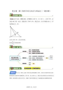 第1題 解三角形中的幾何法與坐標法（一題多解）4月刊【含答案解析】