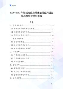 2025-2030年智能光療助眠床墊行業跨境出海戰略分析研究報告