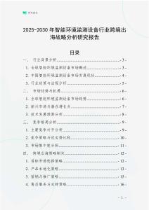 2025-2030年智能環境監測設備行業跨境出海戰略分析研究報告
