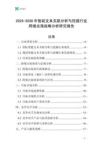 2025-2030年智能文本关联分析与挖掘行业跨境出海战略分析研究报告