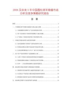 2026及未来5年中国圆柱颈羊角锤市场分析及竞争策略研究报告