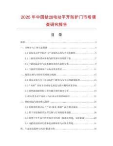2025年中國鈷加電動平開防護門市場調查研究報告