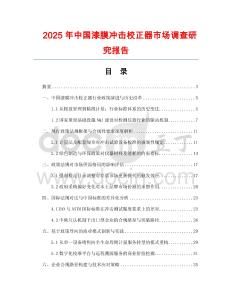 2025年中國漆膜沖擊校正器市場調(diào)查研究報告