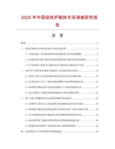 2025年中國硅鐵爐碳磚市場調查研究報告