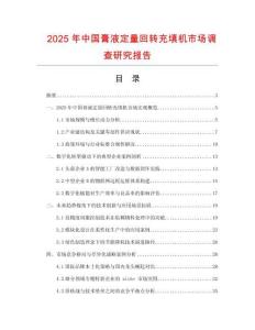 2025年中國膏液定量回轉充填機市場調查研究報告