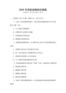 2025年國家戰(zhàn)略規(guī)劃真題