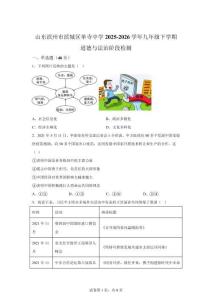 山東濱州市濱城區單寺2025-2026學年九年級下學期道德與法治階段檢測【高清版 附答案】