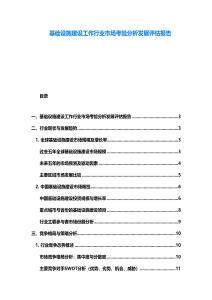 基礎設施建設工作行業市場考驗分析發展評估報告