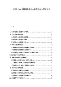 2025-2030互聯(lián)網(wǎng)金融行業(yè)政策導(dǎo)向與資本運(yùn)作