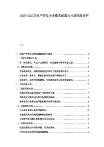 2025-2030房地產(chǎn)開發(fā)企業(yè)模式創(chuàng)新與市場風險分析
