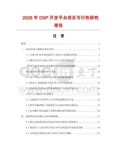 2026年DSP开发平台项目可行性研究报告