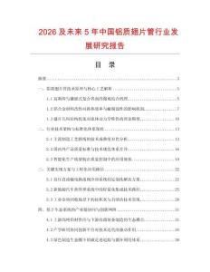 2026及未來5年中國鋁質(zhì)翅片管行業(yè)發(fā)展研究報告