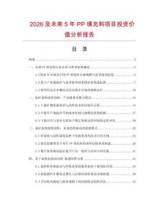2026及未來5年PP填充料項目投資價值分析報告