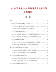 2026及未來5-10年煤塊項(xiàng)目投資價(jià)值分析報(bào)告