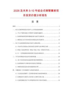 2026及未來5-10年組合式鋼管鷹架項目投資價值分析報告