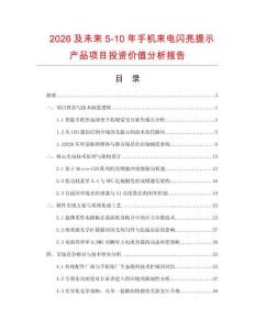 2026及未來5-10年手機來電閃亮提示產品項目投資價值分析報告