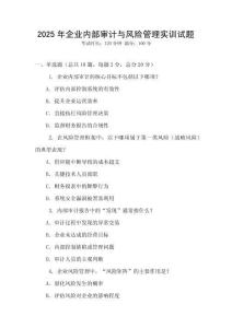 2025年企業內部審計與風險管理實訓試題