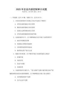 2025年企業內部控制審計試題