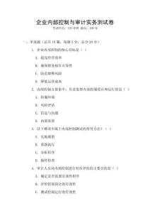 企業內部控制與審計實務測試卷