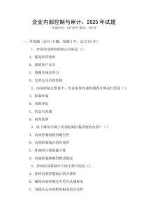 企業內部控制與審計：2025年試題