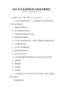 2025年企業管理信息化建設試題解析
