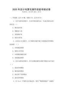 2025年会计电算化操作技能考核试卷
