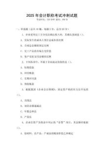 2025年會(huì)計(jì)職稱考試沖刺試題