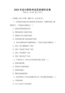 2025年會(huì)計(jì)職稱考試實(shí)務(wù)操作試卷