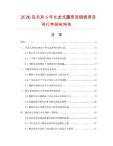 2026及未來5年長龍式履帶洗碗機項目可行性研究報告