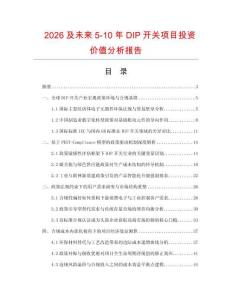 2026及未來5-10年DIP開關項目投資價值分析報告