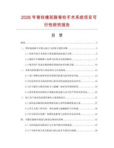 2026年脊柱鏡前路脊柱手術系統項目可行性研究報告