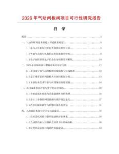 2026年氣動閘板閥項目可行性研究報告