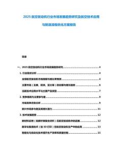 2025航空發動機行業市場發展趨勢研究及航空技術應用與制造流程優化方案報告