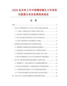 2026及未來5年中國精密搪孔刀市場現(xiàn)狀數(shù)據(jù)分析及前景預測報告