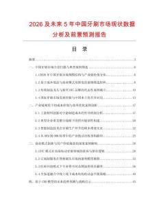 2026及未來5年中國牙刷市場現(xiàn)狀數(shù)據(jù)分析及前景預(yù)測報(bào)告