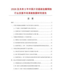 2026及未來5年中國片狀超細金屬銅粉行業發展市場調查數據研究報告