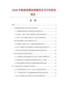 2026年鞋底按摩控制器項目可行性研究報告