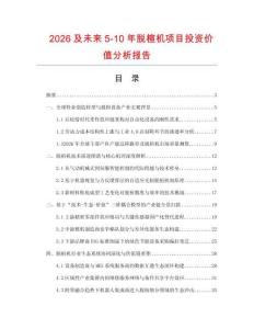 2026及未來5-10年脫楦機(jī)項(xiàng)目投資價值分析報(bào)告