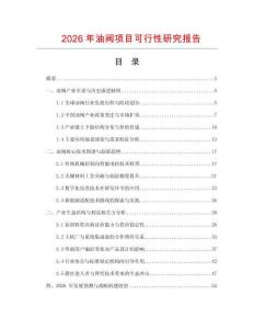 2026年油閥項目可行性研究報告