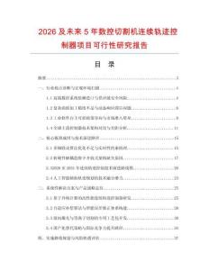 2026及未來5年數控切割機連續軌跡控制器項目可行性研究報告