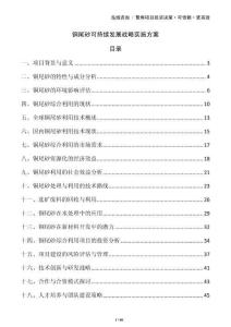 銅尾砂可持續發展戰略實施方案